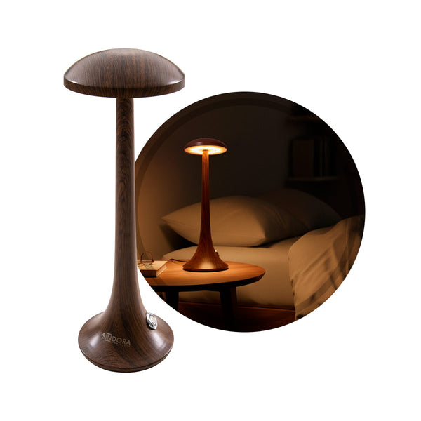 Abajur Mesa LED Recarregável Sindora 2W 3000 a 6000K Tabaco USB-C Touch ST3258