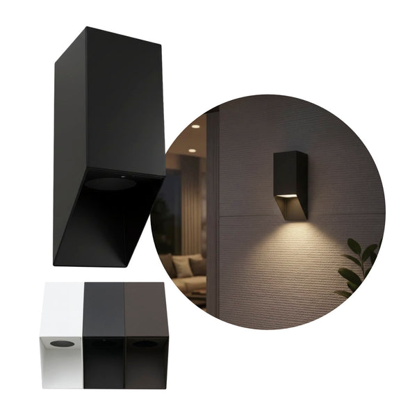 Arandela de Sobrepor Bisel 1 Foco Parede/Muro/Fachada 1xGU10 Starlumen ST3256 - Preto