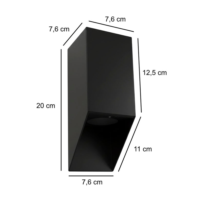 Arandela de Sobrepor Bisel 1 Foco Parede/Muro/Fachada 1xGU10 Starlumen ST3256 - Preto