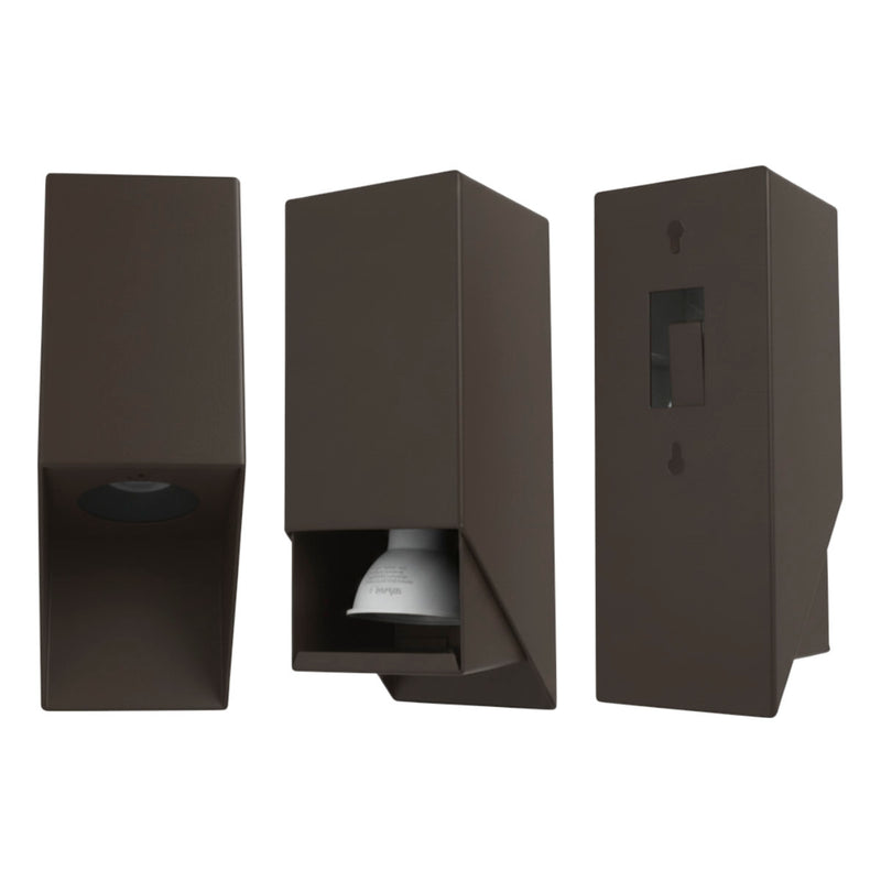 Arandela de Sobrepor Bisel 1 Foco Parede/Muro/Fachada 1xGU10 Starlumen ST3256-Marrom