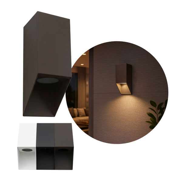 Arandela de Sobrepor Bisel 1 Foco Parede/Muro/Fachada 1xGU10 Starlumen ST3256-Marrom