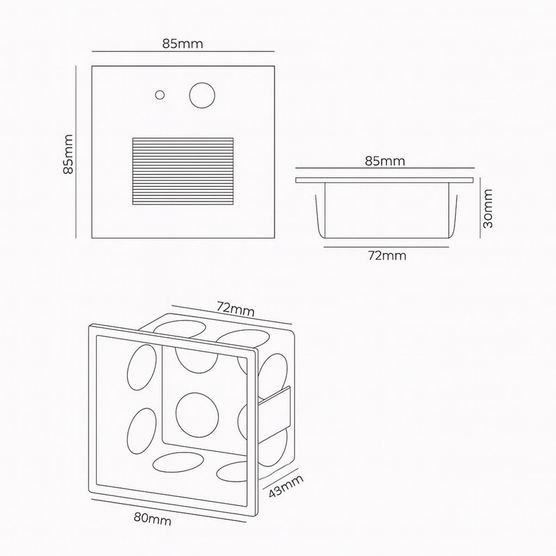 Balizador Led Sentinela 3w Luz Quente Com Sensor 3m Ip65 Opus St3263 - Branco