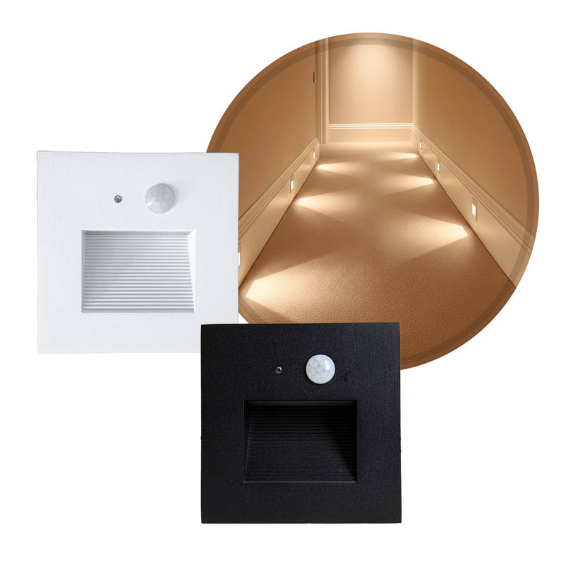 Balizador Led Sentinela 3w Luz Quente Com Sensor 3m Ip65 Opus St3263 - Branco