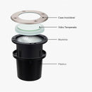 Embutido de Solo LED 5W 3000K 400lm Bivolt Aço Inox IP65 Jardim Piso ST3267