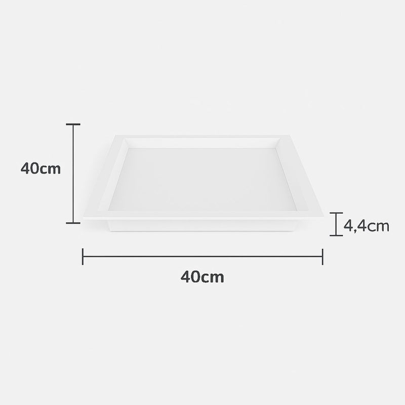 Painel Plafon LED Recuado Embutir KAIS 40X40 36W Luz Quente Nordecor ST3145-Branco