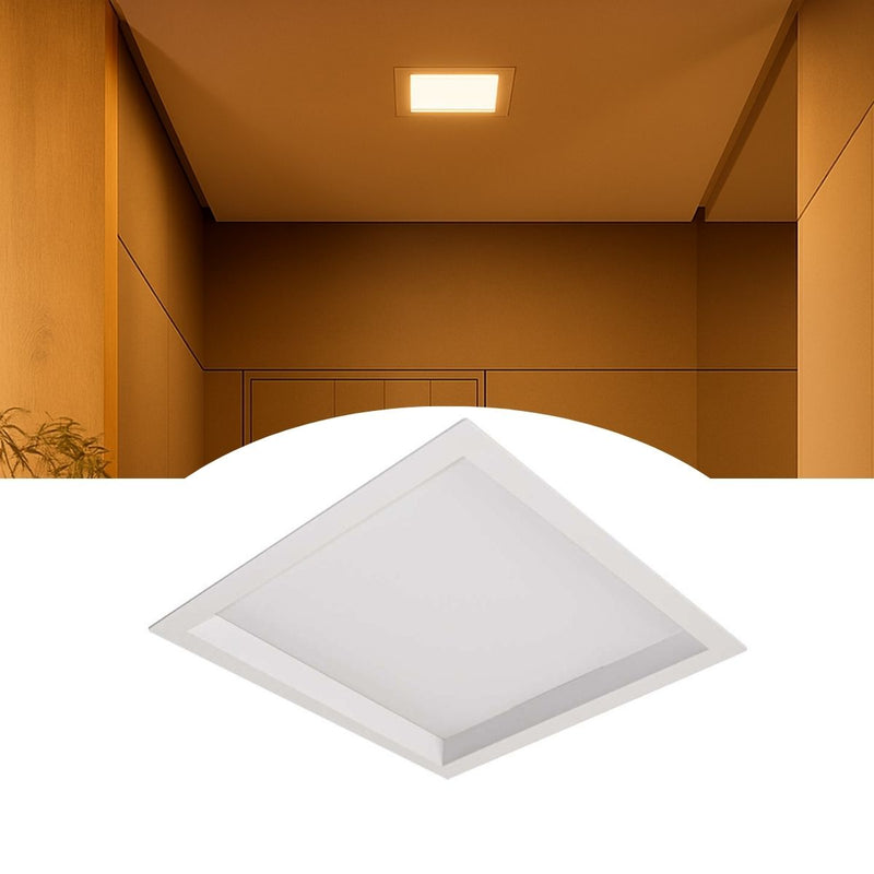 Painel Plafon LED Recuado Embutir KAIS 22X22 18W Luz Quente Nordecor ST3145-Branco