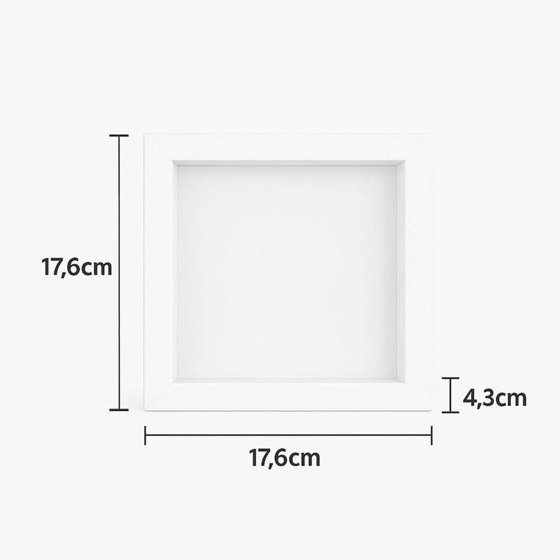 Painel Plafon LED Recuado Embutir KAIS 17,6x17,6 12W Luz Quente Nordecor ST3145-Branco