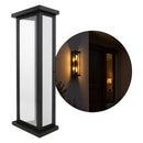 Arandela Retrô Preta 50cm 3 Vidros Reflecta p/ 2xE27 Parede Muro Externa ST3169