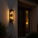 Arandela Retrô Preta 50cm 3 Vidros Reflecta p/ 2xE27 Parede Muro Externa ST3169