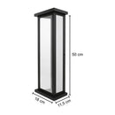 Arandela Retrô Preta 50cm 3 Vidros Reflecta p/ 2xE27 Parede Muro Externa ST3169