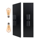 Arandela Retrô Preta 50cm 3 Vidros Reflecta p/ 2xE27 Parede Muro Externa ST3169