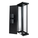 Arandela Retrô Preta 50cm 3 Vidros Reflecta p/ 2xE27 Parede Muro Externa ST3169