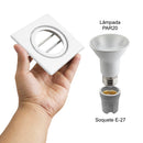 Spot Plafon Embutir Quadrado Light Orientavel em Aluminio p/ LED PAR20 E27 ST2999-Spots-Starlumen