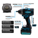 Parafusadeira Chave de Impacto sem Fio 1000NM 21V Saider SA0006 + 2 Baterias