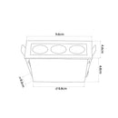 Spot Embutir Triplo Downlight Powerus 35° 6W Branco Neutro 580lm Nordecor ST2991