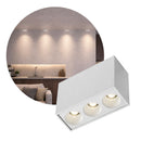 Spot Triplo LED Sobrepor 6W Luz Amarela Difusa 35° IRC90 Nordecor Powerus 6855 ST3159