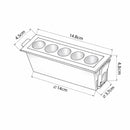 Spot Downlight LED Embutir 5 Focos 10W Luz Amarela 35° IRC90 Nordecor 6375 ST3224