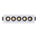 Spot Downlight LED Embutir 5 Focos 10W Luz Amarela 35° IRC90 Nordecor 6375 ST3224