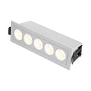 Spot LED Downlight Embutir 5 Focos 10W Luz Amarela 35° IRC90 Nordecor 6733 ST3224