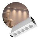 Spot LED Downlight Embutir 5 Focos 10W Luz Amarela 35° IRC90 Nordecor 6733 ST3224