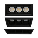 Spot de Embutir Articulado Triplo PRO11 03 Focos p/ MR11 ST3294 - Preto
