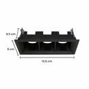 Spot de Embutir Articulado Triplo PRO11 03 Focos p/ MR11 ST3294 - Preto