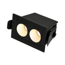 Spot Duplo Downlight Powerus Embutir 35° LED 4W Br. Quente 360lm 6372 NORDECOR ST2990-Preto