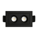 Spot Duplo Downlight Powerus Embutir 35° LED 4W Br. Quente 360lm 6372 NORDECOR ST2990-Preto