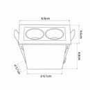 Spot Duplo Downlight Powerus Embutir 35° LED 4W Br. Quente 360lm 6372 NORDECOR ST2990-Preto