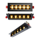 Spot LED 10W Embutir DotLight 5 Focos Direcional 15° Luz Quente Luminatti ST3281-Preto