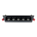 Spot LED 10W Embutir DotLight 5 Focos Direcional 15° Luz Quente Luminatti ST3281-Preto