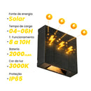 Arandela Solar LED Duplo Facho Ajustável Luz Amarela Externa Parede Jardim Fachadas ST3296