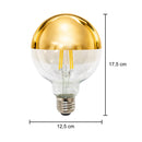 Lâmpada LED Filamento Balloon G125 4W Dourada Espelhada Luz Âmbar Retrô Vintage Defletora ST1466