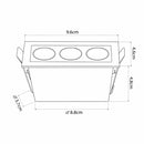 Spot Embutir Triplo LED 6W Luz Amarela Difusa Downlight Powerus IRC90 Nordecor 6730 ST2991