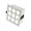 Spot Quadrado Embutir Downlight Powerus 9 Focos 24° LED 18W Amarelo IRC90 6735 ST2988