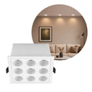 Spot Quadrado Embutir Downlight Powerus 9 Focos 24° LED 18W Amarelo IRC90 6735 ST2988