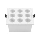 Spot Quadrado Embutir Downlight Powerus 9 Focos 24° LED 18W Amarelo IRC90 6735 ST2988