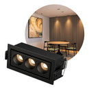Spot Triplo Embutir Downlight Powerus Dir Direcionável 38° LED 6W Amarelo IRC90 6497 ST3266