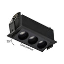 Spot Triplo Embutir Downlight Powerus Dir Direcionável 38° LED 6W Amarelo IRC90 6497 ST3266