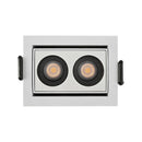 Spot Duplo de Embutir Downlight Powerus Direcionável 38° LED 4W Amarelo IRC90 6633 ST3297