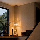 Pendente de Cristal Quadrado Dourado E27 2m Moderno P/ Quarto Cinderella ST3304