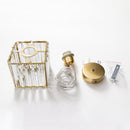Pendente de Cristal Quadrado Dourado E27 2m Moderno P/ Quarto Cinderella ST3304