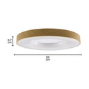 Plafon LED Redondo Sobrepor Tamar Madeira 36W 3 Cores 50cm Luminaria p/ Quarto Sala ST3310