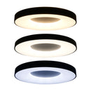 Plafon LED Redondo Sobrepor Tamar Preto 36W 3 Cores 50cm Luminaria p/ Quarto Sala ST3310
