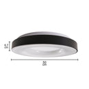 Plafon LED Redondo Sobrepor Tamar Preto 36W 3 Cores 50cm Luminaria p/ Quarto Sala ST3310