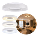 Plafon LED Redondo Sobrepor Tamar Branco 36W 3 Cores 50cm Luminaria p/ Quarto Sala ST3310