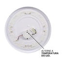 Plafon LED Redondo Sobrepor Tamar Madeira 25W 3 Cores 40cm Luminária p/ Quarto Sala ST3310