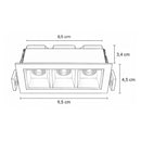 Spot Luminaria LED 6W Embutir em Teto DotLight 3 Fachos de 15° Luz Quente Luminatti ST3281-Branco