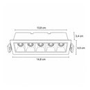 Spot Luminária LED 10W Embutir DotLight 5 Fachos de 15° Luz Quente Luminatti ST3281-Branco