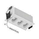 Spot Triplo Embutir Powerus DIR Direcionável LED 6W 35° 3000K IRC90 Nordecor Branco 6731 ST3266
